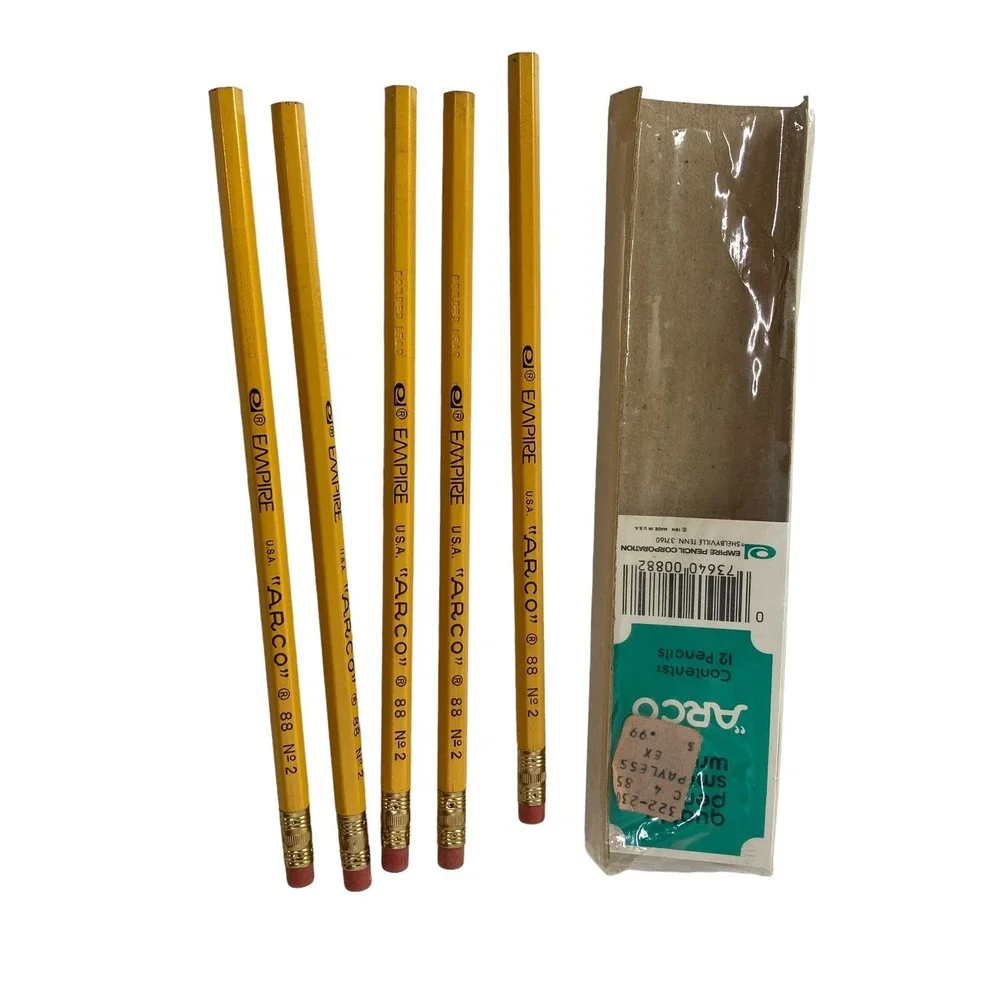 7 Vintage Pencils 5 Empire‎ Arco  88 No 2 NOS Yellow Bonded Lead 2 Faber Castell